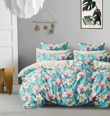 BMW Polycotton Printed Double Bedsheet with two pillow cover ( 90"X100")